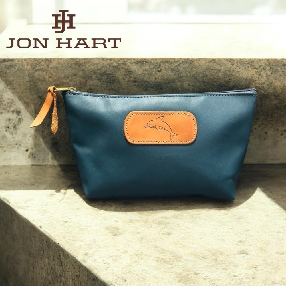 Jon Hart Design Grande Small Pouch in French Blue Coated Canvas